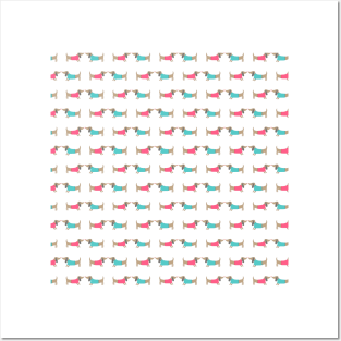 Dachshunds in love pattern Posters and Art